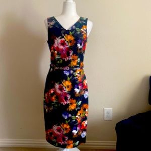 David Meister Dark Floral Sheath